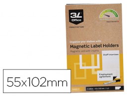 3 portaetiquetas magnéticos 55x102mm.